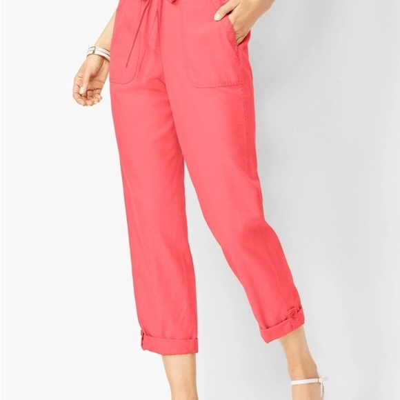 Talbots Pants - Petite Talbots Pink Capris with Elastic Waist and Cuffed Hem xL Petite